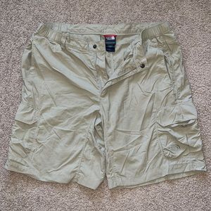 North Face khaki cargo shorts